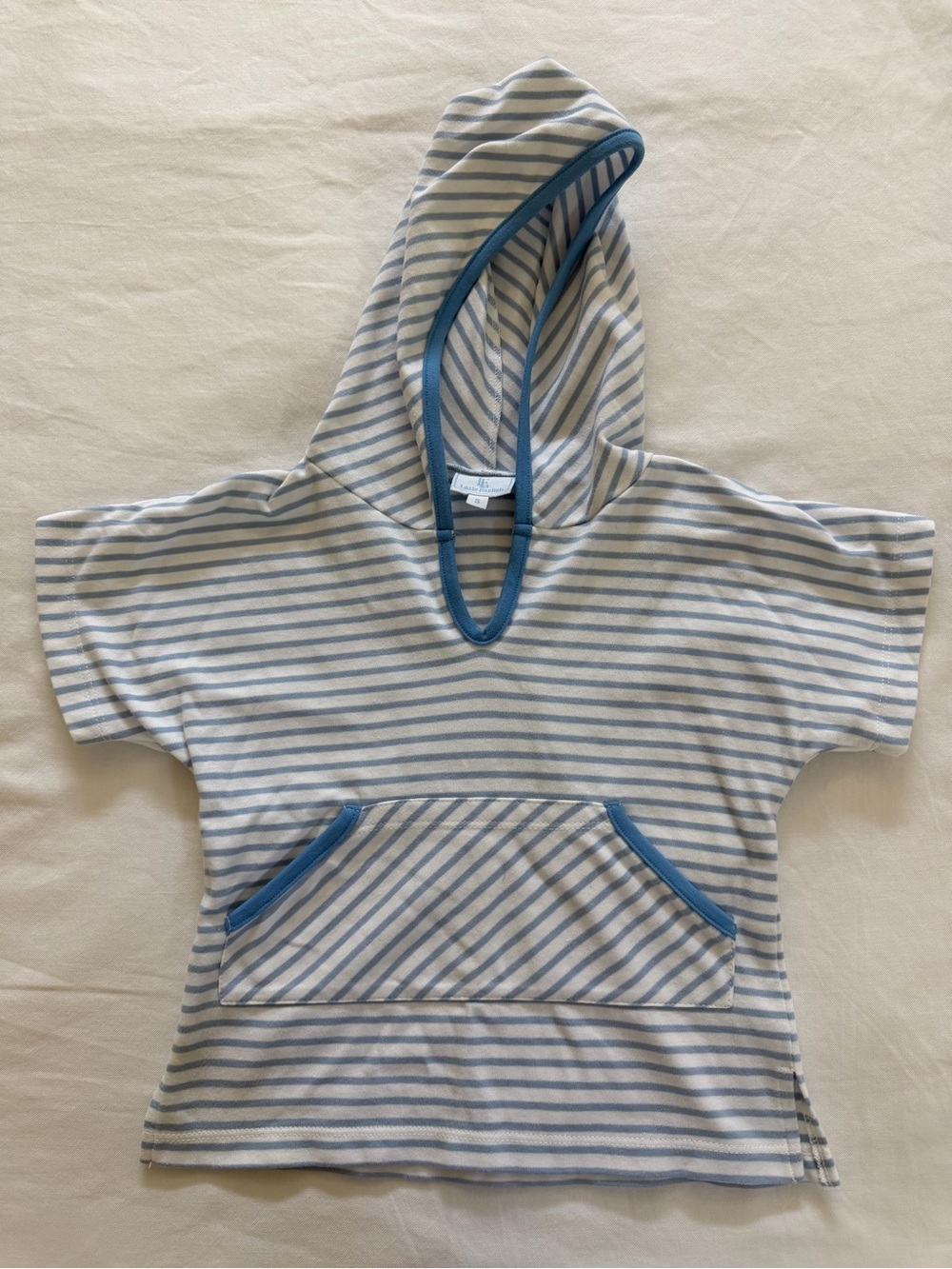 Little English Blue & White Striped Hooded Cover Up